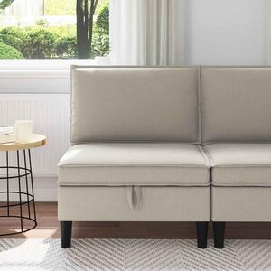 VidaXL Középső Sofa tárolóval Zabpehely Bársony