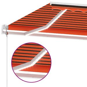 VidaXL narancssárga-barna szélérzékelős és LED-es napellenző 300x250cm
