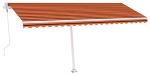 VidaXL narancssárga és barna automata póznás napellenző 500x300 cm