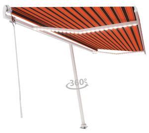 VidaXL narancssárga-barna szélérzékelős és LED-es napellenző 500x300cm