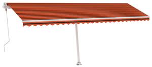 VidaXL narancssárga-barna szélérzékelős és LED-es napellenző 600x350cm