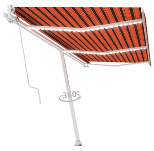VidaXL narancssárga-barna szélérzékelős és LED-es napellenző 600x350cm
