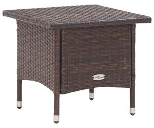 Barna polyrattan teázóasztal 50 x 50 x 47 cm