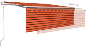 VidaXL narancssárga-barna automata napellenző redőnnyel 4,5 x 3 m
