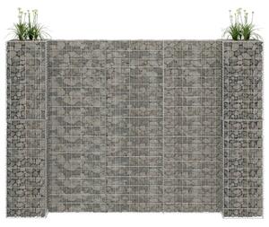 H alakú acéldrót virágtartó gabion 260 x 40 x 180 cm