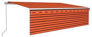 VidaXL narancssárga-barna kézzel kihúzható napellenző redőnnyel 5x3 m