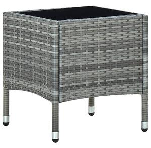 Szürke polyrattan kerti asztal 40 x 40 x 45 cm