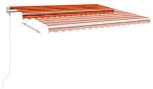 VidaXL narancssárga-barna automata napellenző póznákkal 4,5 x 3 m