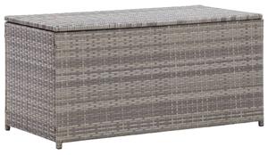 Szürke polyrattan kerti tárolóláda 100 x 50 x 50 cm