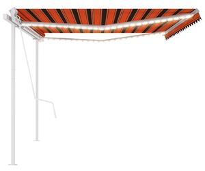 VidaXL narancssárga-barna szélérzékelős és LED-es napellenző 5 x 3 m