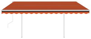 VidaXL narancssárga-barna szélérzékelős és LED-es napellenző 4x3 m