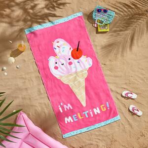 Rózsaszín strandtörölköző 160x76 cm I'm Melting - Catherine Lansfield
