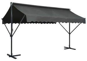 Antracitszürke szabadon álló napellenző 400 x 300 cm