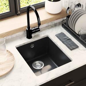 Mosogató Fekete 370 x 460 mm 80% Kvarc és 20% Gyanta