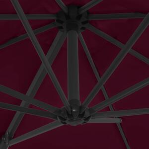 VidaXL bordó konzolos napernyő acélrúddal 250 x 250 cm