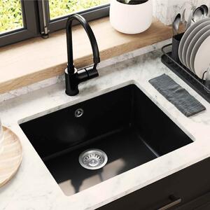 Mosogató Fekete 530 x 460 mm 80% Kvarc és 20% Gyanta