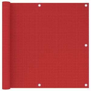 VidaXL piros HDPE erkélytakaró 90 x 500 cm