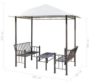VidaXL kerti pavilon asztallal és padokkal 2,5 x 1,5 x 2,4 m