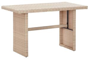 Bézs polyrattan kerti asztal 110 x 60 x 67 cm