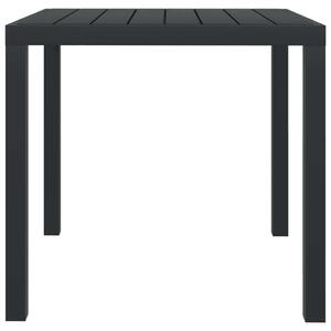 VidaXL fekete alumínium és WPC kerti asztal 80 x 80 x 74 cm