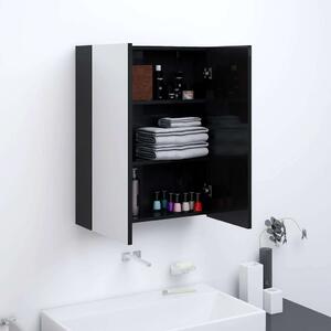 VidaXL Fürdőszobaszekrény - Tükör - Fekete - 60x15x75 cm