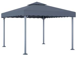 VidaXL antracitszürke alumíniumpavilon LED fényfüzérrel 300 x 300 cm