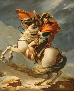 David, Jacques Louis (1748-1825) - Reprodukció Napoleon Crossing the Alps on 20th May 1800, (35 x 40 cm)