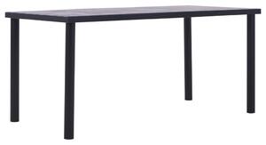 Fekete és betonszürke MDF étkezőasztal 160 x 80 x 75 cm