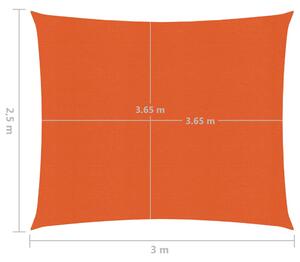 VidaXL narancssárga HDPE napvitorla 160 g/m² 2,5 x 3 m