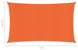 VidaXL narancssárga HDPE napvitorla 160 g/m² 2,5 x 5 m