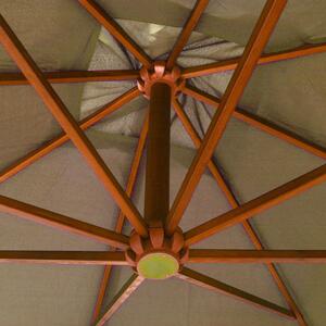 VidaXL tópszínű tömör fenyőfa függő napernyő rúddal 3 x 3 m