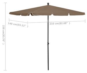 VidaXL tópszínű napernyő rúddal 210 x 140 cm