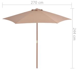 VidaXL tópszínű kültéri napernyő farúddal 270 cm