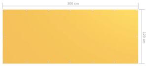 VidaXL sárga oxford-szövet erkélyparaván 120 x 300 cm