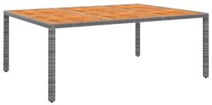 Szürke akácfa és polyrattan kerti asztal 200 x 150 x 75 cm