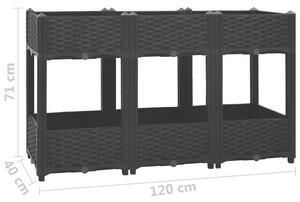 VidaXL polipropilén magaságyás 120 x 40 x 71 cm