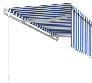 VidaXL kék és fehér automata napellenző redőnnyel 3 x 2,5 m