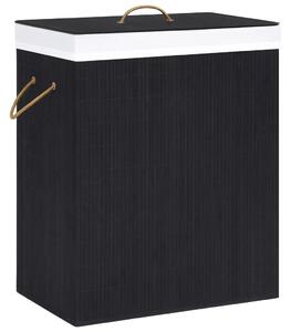 Fekete bambusz szennyestartó kosár 2 résszel 100 L