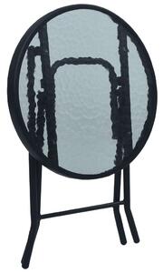 VidaXL fekete acél és üveg bisztróasztal 40 x 46 cm