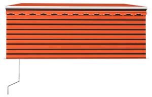 VidaXL narancssárga-barna automata napellenző redőnnyel 3 x 2,5 m