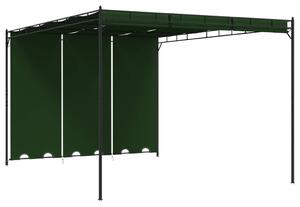VidaXL Pavilon 4 x 3 x 2,3 m Zöld Poliészter és acél