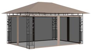 Tópszínű pavilon szúnyoghálóval 4 x 3 x 2,73 m 180 g/m²