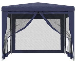 VidaXL kék HDPE rendezvénysátor 4 hálós oldalfallal 3x3 m
