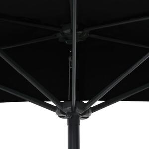 VidaXL fekete féloldalas erkélynapernyő alumíniumrúddal 270x144x222 cm