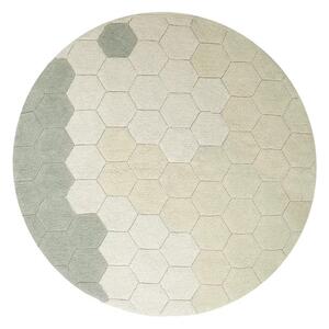 Világoszöld mosható kézi szövésű pamut kerek szőnyeg ø 140 cm Honeycomb Blue Sage – Lorena Canals