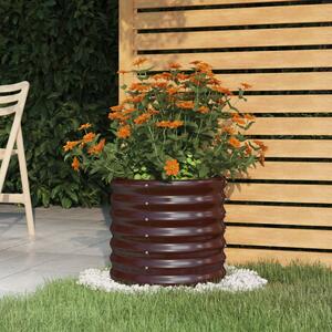VidaXL barna porszórt acél kerti ültetőláda 40 x 40 x 36 cm
