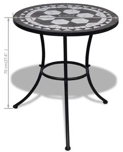 VidaXL fekete és fehér mozaik bisztró asztal 60 cm