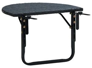 VidaXL fekete polyrattan erkély asztal 60 x 60 x 32 cm