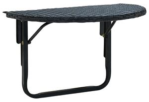 VidaXL fekete polyrattan erkély asztal 60 x 60 x 32 cm