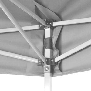 VidaXL szürke összecsukható hatszög alakú pop-up pavilon 3,6 x 3,1 m